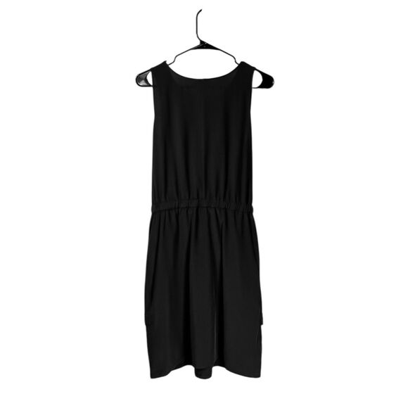 Patagonia Fleetwith Belted Dress Basalt Black Sleeveless Pockets Lightweight L - Picture 2 of 10